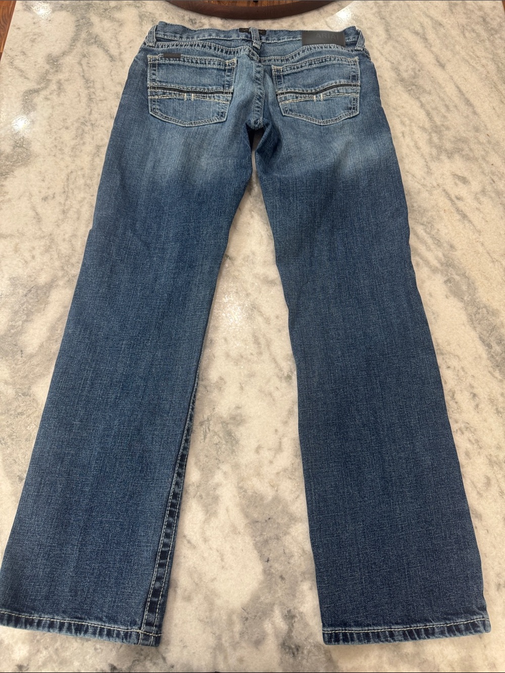 Ariat Men’s Slim Straight Jeans - Blue Denim - Picture 2 of 6